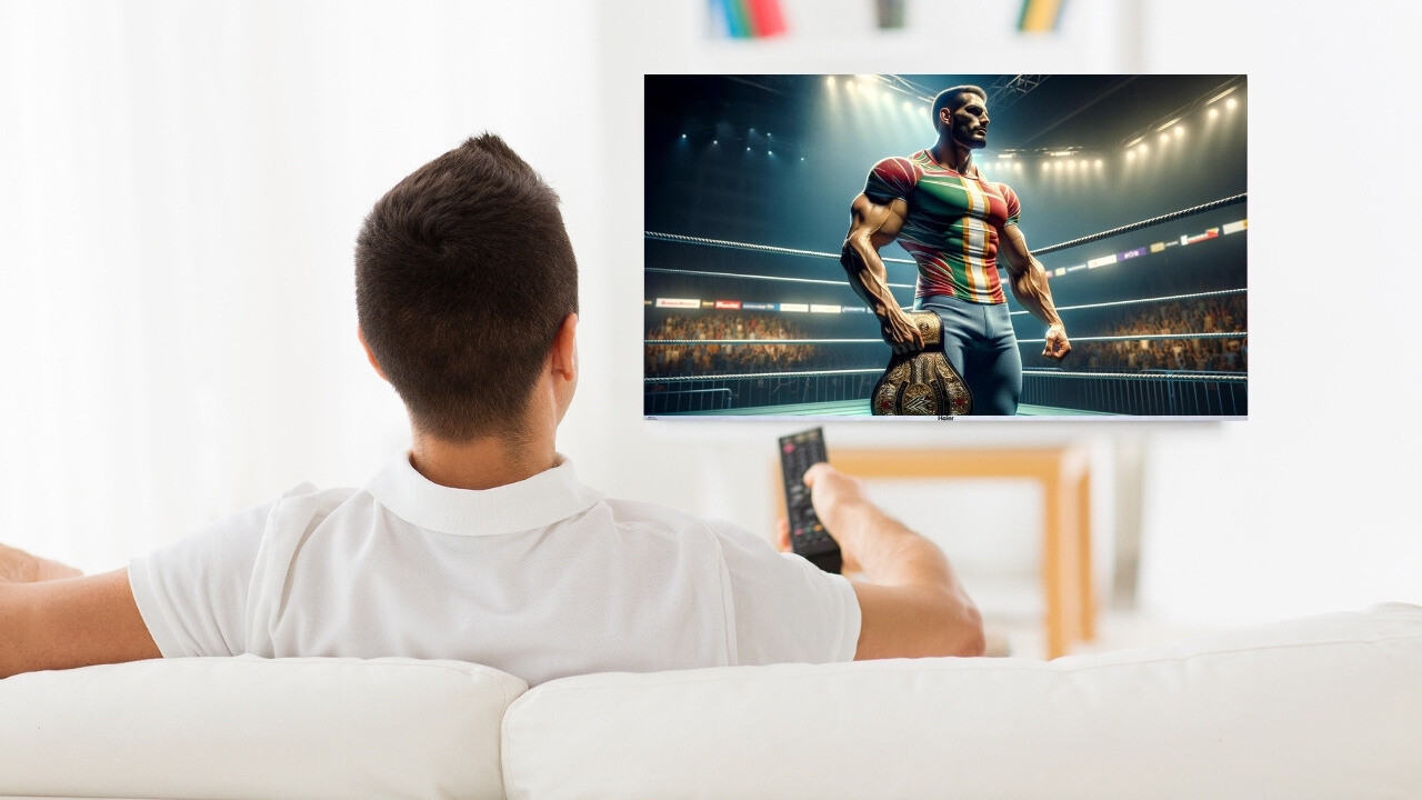 Wrestling Match on TV