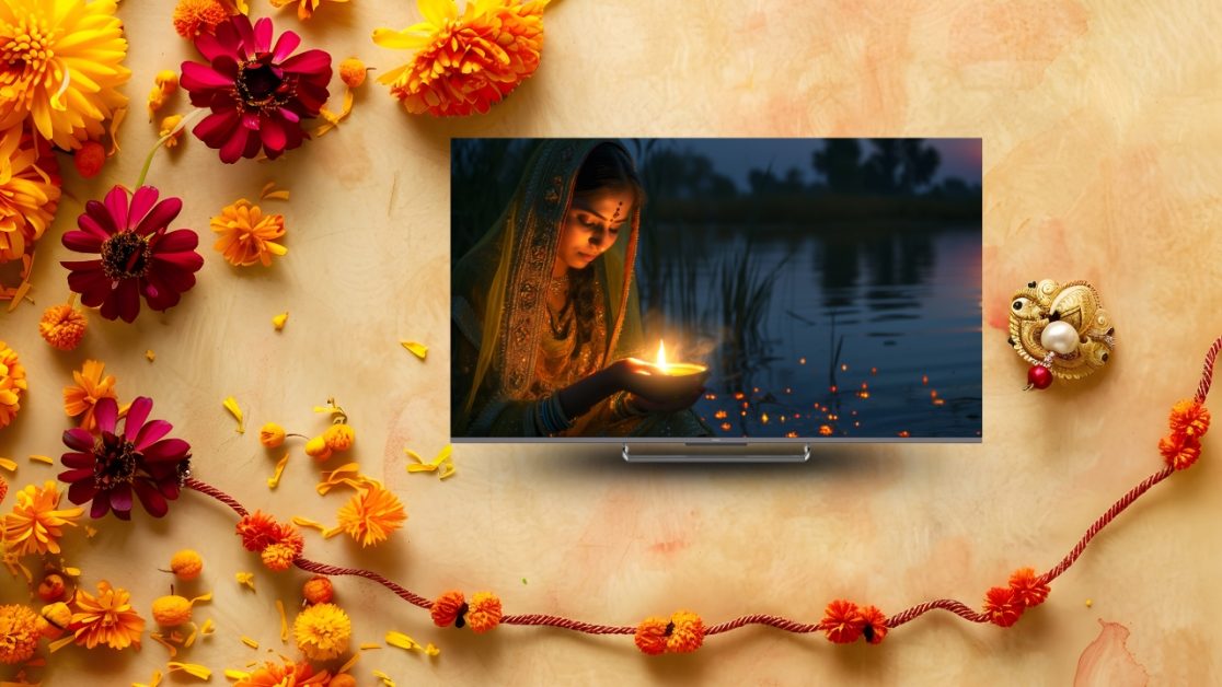 LED TV for Streaming Chhath Puja Rituals Live