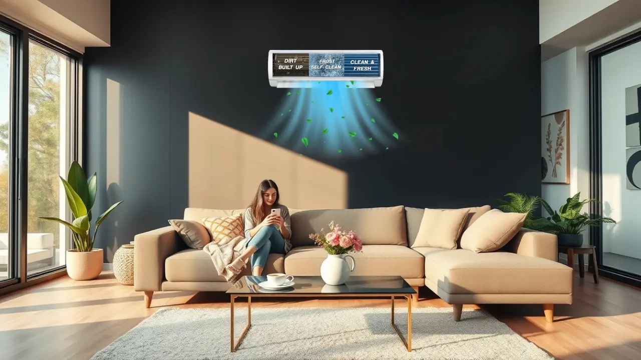 AC with frost Self-Cleaning Technology Reduce Maintenance Costs