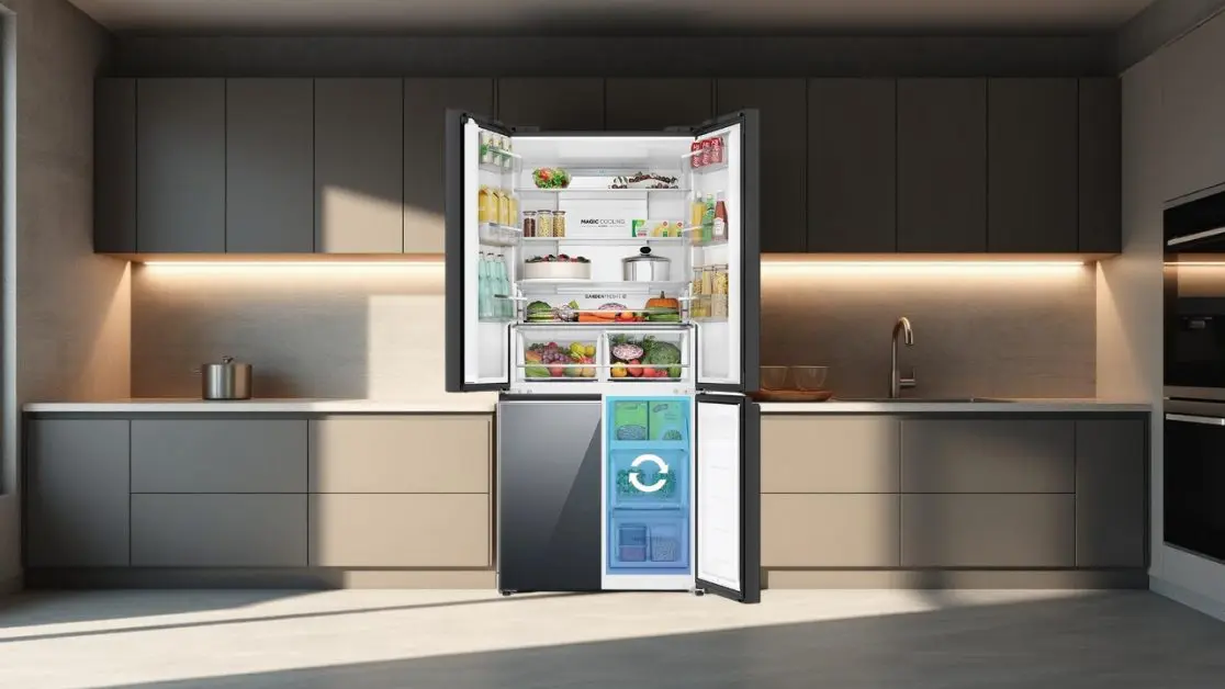 Convertible Storage Zones in 4 door refrigerator