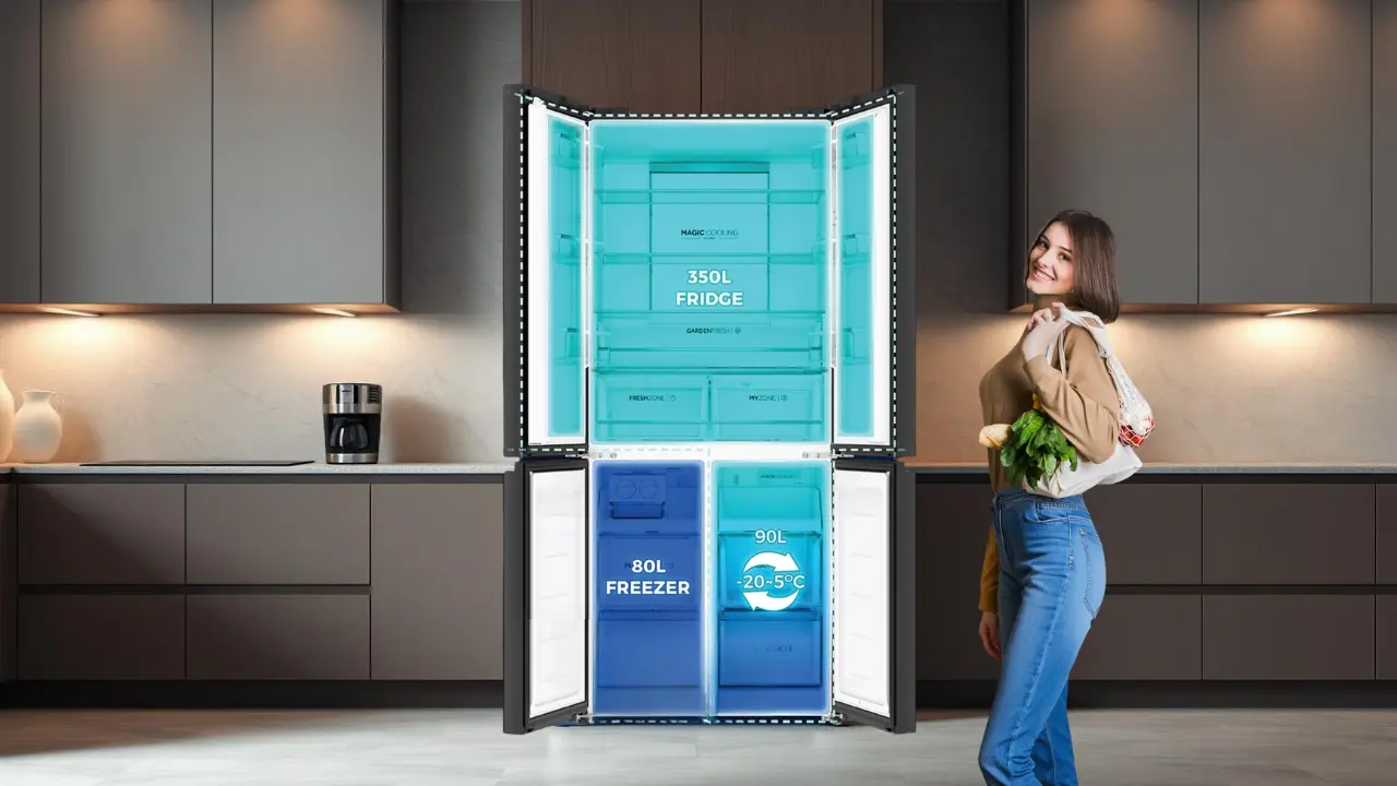 Flexible 4 door refrigerator