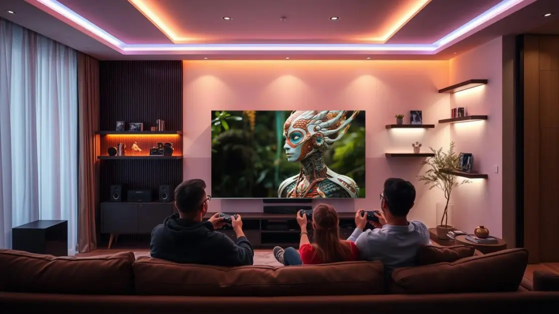 Playing different games on mini LED TV