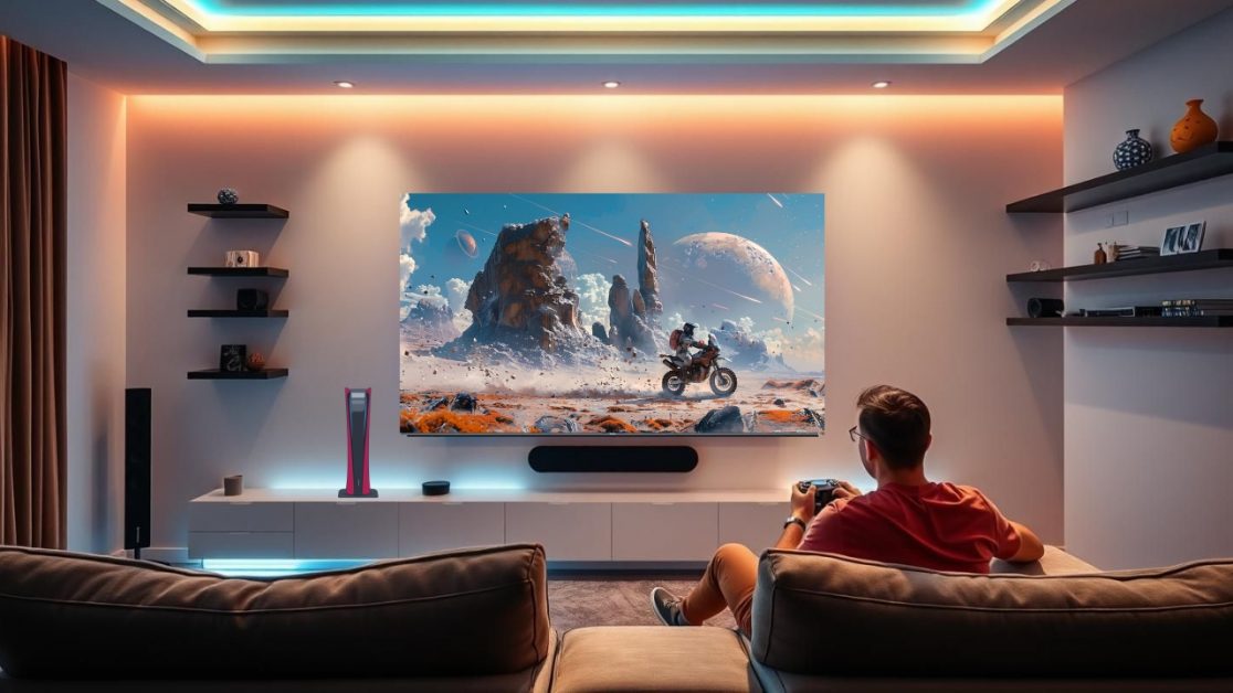 Gaming on Big mini LED TV