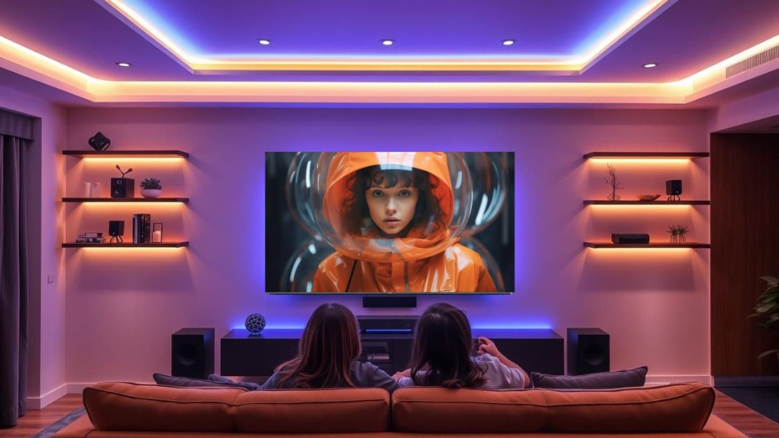 Family Movie Night with Mini LED TV