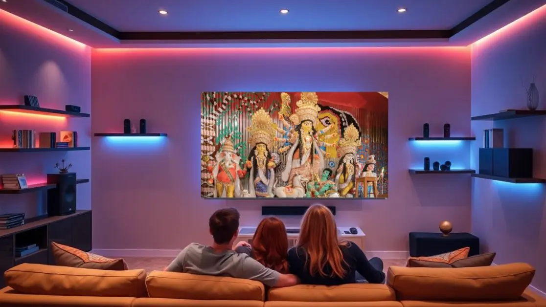 Ambient lighting that feels like Puja pandals