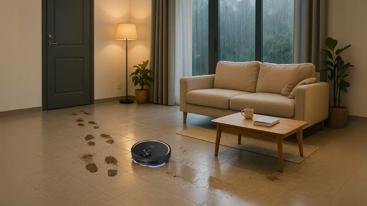 Cleaning Wet Mud with robot vacuum cleaner features