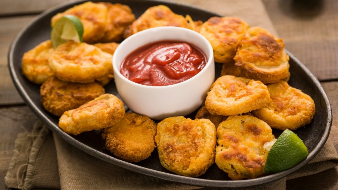 Make nuggets in microwave with built in air fryer