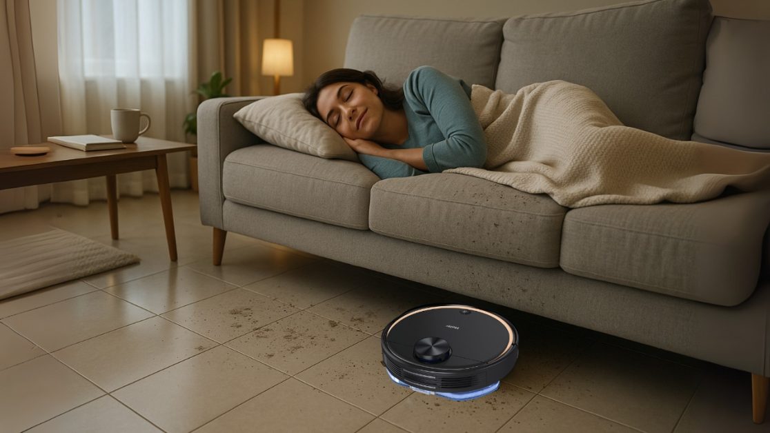 Robot vacuum cleaners sweeps under sofas while you nap