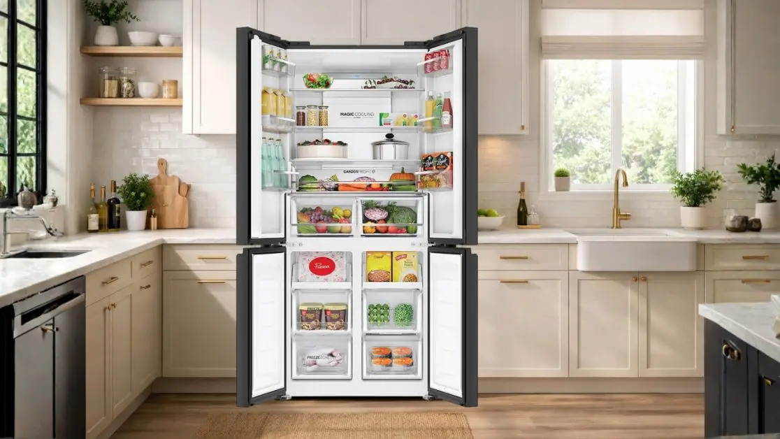 Refrigerator with wall-free design