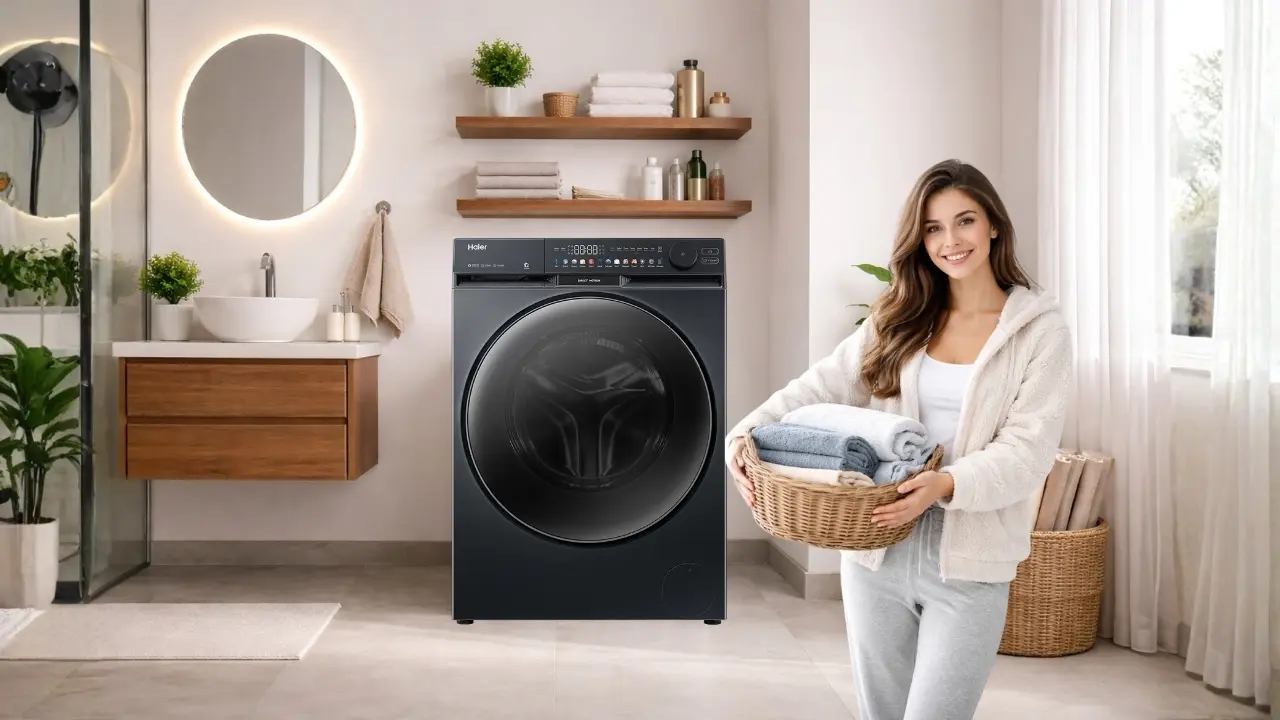 Washing machine with One Touch Handles cotton to delicates clothes easily