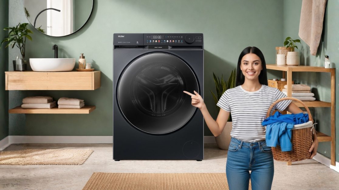 Press AI one touch clean to wash clothes