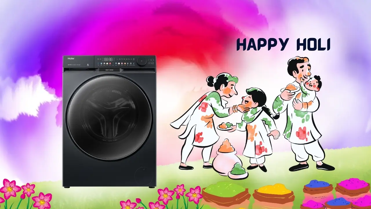 Wash tough holi colour stains in washing machine easily