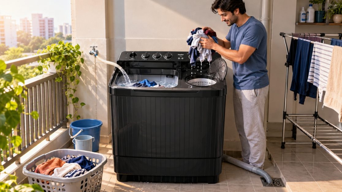 Use a Semi-Automatic Washing Machine
